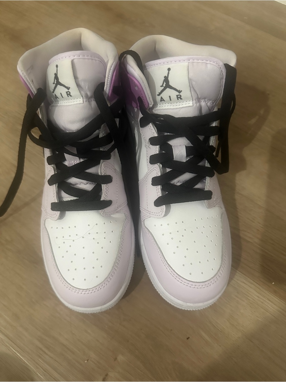 Jordan Kids' High-Top Sneakers in Light Pink, White & Black